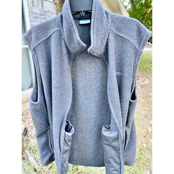 COLUMBIA Steens Mountain Fleece Vest Charcoal Gray Size Large RN 69724 - Picture 3 of 7